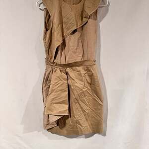 CARVEN Elegant Ruffle Dress beige